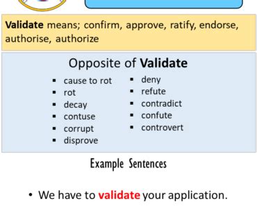 validate antonyms|VALIDATE .